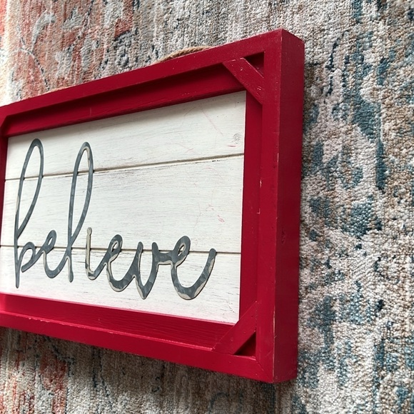 Believe Farm House Distressed Wood Sign New With Tags - Picture 2 of 9